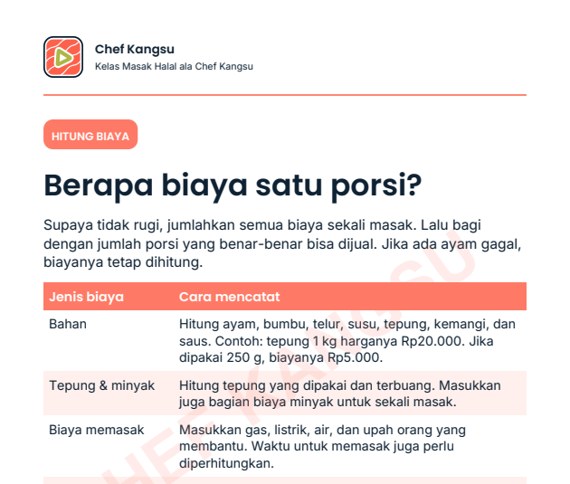 Cuplikan halaman menghitung modal